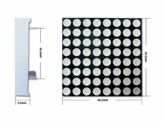 64x64mm 7 Segmen LED Display 16x16 Dot Matrix Blue Light Untuk Listrik