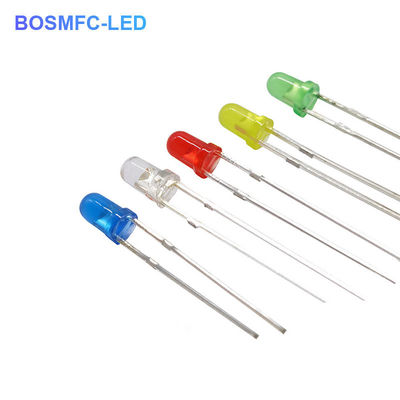 Anti Static 3mm Through Hole LED Diode 20mA lensa transparan air untuk Pencahayaan Luar Ruang