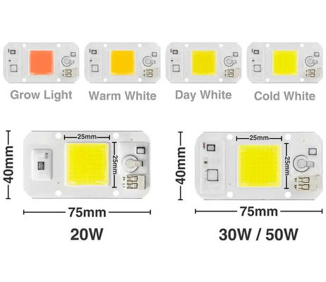 Warm White Plants COB Power LED 20W 50W High Lumen untuk tumbuh cahaya
