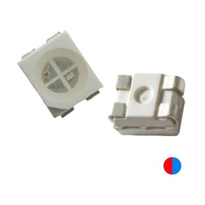20mA Bi Color PLCC4 3528 SMD LED Chip 1.9mm Ketebalan Merah &amp; Biru Warna 4 Pin