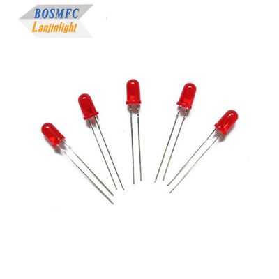 Cahaya Tinggi Merah 3mm Melalui Lubang LED 0.06W Penyebaran Panas
