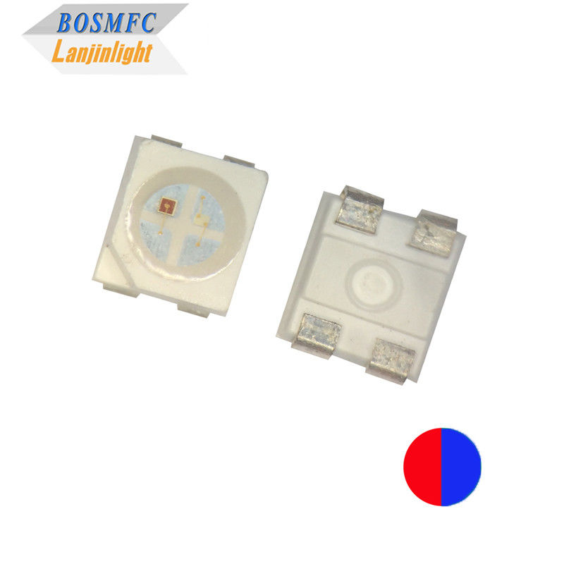20mA Bi Color PLCC4 3528 SMD LED Chip 1.9mm Ketebalan Merah &amp; Biru Warna 4 Pin