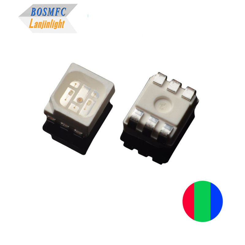 PLCC6 3528 Chip RGB LED, Indikator Plat SIM Multi Color SMD LED