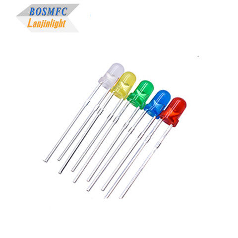 3mm Through Hole LED semua warna F3 dip led Praktis untuk pencahayaan dalam ruangan