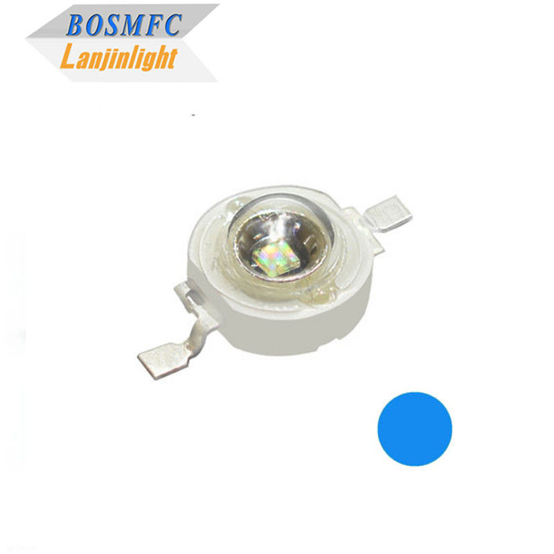 1W 3W High Power LED Chip Wavelength 460-472m Untuk DIY Lampu Pencahayaan