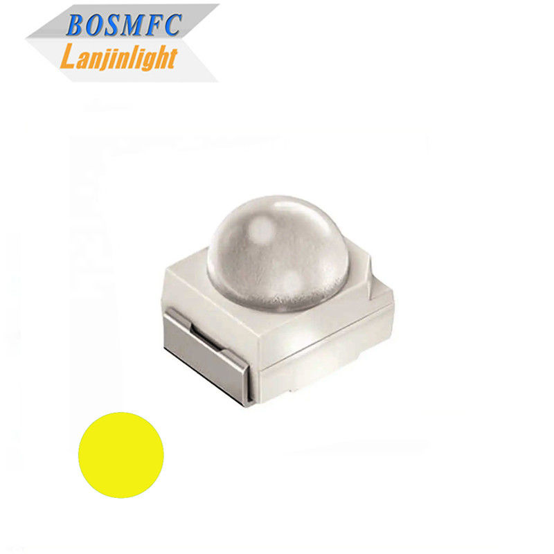 3528 SMD LED Lampu kuning sudut pandang cahaya 60 derajat lensa kubah Amber lampu dioda untuk lampu lalu lintas