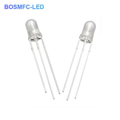 1.8V-2.4V Dioda LED Berwarna Dua 5mm Melalui Lubang Merah Biru Warna Cerah Tinggi