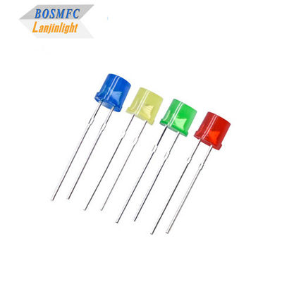 5mm Flat Top Through Hole LED Diffused 100 derajat sudut pandang