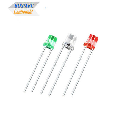 Lensa transparan air atas datar 5mm Merah, hijau, biru Multifunctional 0.06W Praktis Light Diode