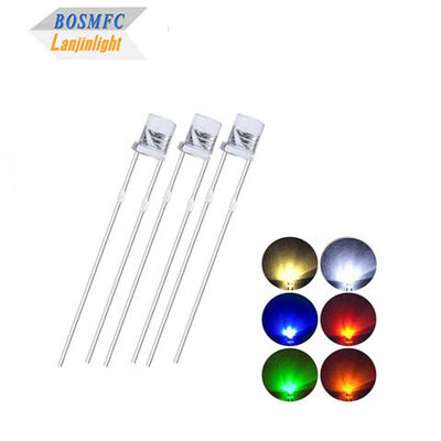 Lensa transparan air atas datar 5mm Merah, hijau, biru Multifunctional 0.06W Praktis Light Diode