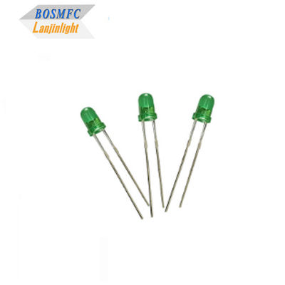 3mm dip led Green Light LED Light Emitting Diode 5V Panjang gelombang 520nm-535nm