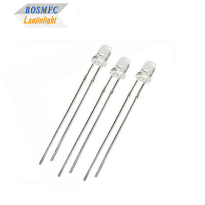Anti Static 3mm Through Hole LED Diode 20mA lensa transparan air untuk Pencahayaan Luar Ruang